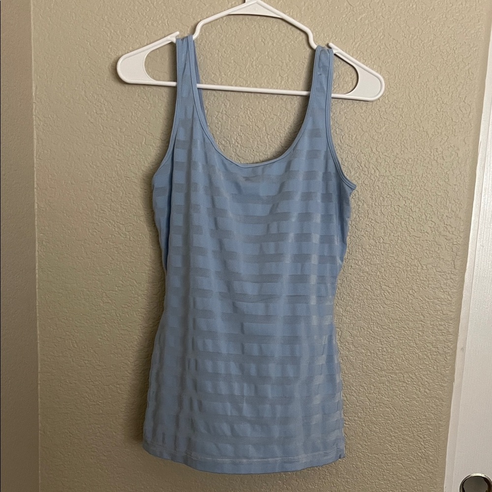 Lululemon Athletica Light Blue Striped Tank Top